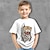 abordables t-shirts 3d pour garçon-T-shirt Tee Enfants Garçon Graphic Animal tigre Manche Courte Col ras du cou Haut pour enfants Extérieur 3D effet Sportif Mode Frais Eté Blanche Jaune 3-12 ans