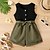 cheap Girl&#039;s Bottoms-Kids Girls&#039; Solid Color Overall &amp; Jumpsuit Patchwork Fashion School Summer 7-13 Years Pink Army Green
