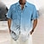 cheap Men&#039;s Graphic Shirts-Men&#039;s Shirt Summer Hawaiian Shirt Gradient Graphic Prints Leaves Turndown Red Royal Blue Blue Dusty Blue Green Street Casual Short Sleeves Print Button-Down Clothing Apparel Tropical Sports