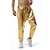 tanie Kostiumy historyczne i vintage-męskie spodnie bojówki luźne spodnie kostiumy do tańca hip hop błyszczące metaliki lata 80. srebrno-złote