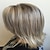 tanie starsza peruka-krótkie ombre blond peruka z grzywką warstwowe proste bob peruki syntetyczne dla kobiet mieszany blond peruka z ciemnymi odrostami naturalnie wyglądający codzienna imprezowa peruka
