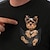 זול חידוש קפוצ&#039;ונים וחולצות טריקו-חיה כלב חולצת טי דפוס סגנון רחוב עבור לזוג בגדי ריקוד גברים בגדי ריקוד נשים מבוגרים הטבעה חמה יום יומי\קז&#039;ואל