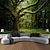ieftine tapiserie peisajului-pădure tropicală pădure tropicală peisaj tapiserie de perete magic natural copac verde tapiserie suspendat tapiserie boemă psihedelic dormitor living dormitor