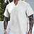 cheap Short Sleeve-Men&#039;s Shirt Linen Shirt Casual Shirt Summer Shirt Beach Shirt Black White Blue Plain Short Sleeve Summer V Neck Casual Daily Clothing Apparel
