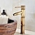 billige Klassisk-vintage håndvaskarmatur armatur bambusform, monoblok håndvaskhaner i retrostil, antik messing enkelthåndtag et huls dæk monteret med varmt og koldt vandslange