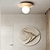 billiga Plafonder-taklampa i grund skålform, minimalistiskt stenglas semi infälld lampa med 1 glödlampa för hall 110-240v