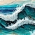 お買い得  風景画-手作りの油絵キャンバス壁アートの装飾オリジナル波抽象風景家の装飾のための絵画ストレッチフレーム/なしインナーフレーム絵画