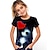 お買い得  女の子の 3d T シャツ-子供 女の子 Tシャツ グラフィック アウトドア 3Dプリント 半袖 クルーネック 活発的 7-13歳 夏 ブラック ブルー