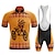Недорогие Комплекты мужской одежды-21Grams Муж. Велокофты и велошорты-комбинезоны С короткими рукавами Горные велосипеды Шоссейные велосипеды Оранжевый Графика Велоспорт Наборы одежды 3D
