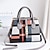 cheap Handbag &amp; Totes-Women&#039;s Handbag PU Leather Office Daily Large Capacity Plaid dark brown claret Big red