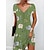 preiswerte Bedruckte Kleider-Damen Blumen Bedruckt V Ausschnitt Minikleid Täglich Verabredung Kurzarm Sommer Frühling