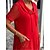 cheap Casual Dresses-Women&#039;s Casual Dress Plain Shift Dress Summer Dress Cowl Neck Pocket Midi Dress Outdoor Daily Fashion Streetwear Loose Fit Short Sleeve Red Summer Spring S M L XL XXL