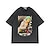 tanie Bluzy i t-shirty cosplay casualowe-One Piece Monkey D. Luffy Koszulkowy Oversizowa koszulka Acid Wash Nadruk Graficzny Na Dla par Męskie Damskie Dla dorosłych Przemywania kwasem Codzienne
