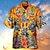 billiga lägerskjortor för män-Herr Skjorta Hawaii skjorta Grafiska tryck Hippie Buss Nedvikt Ljusgul Blågrön Svart Ljusgrön Purpur Ledigt Hawaiisk Kortärmad Mönster Button-Down Kläder Tropisk Mode Hawaiisk Mjukt