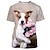 halpa uutuus hauskat hupparit ja t-paidat-Eläin Koira Jack Russell Terrieri T-paita Anime 3D Kuvitettu Käyttötarkoitus Pariskuntien Miesten Naisten Aikuisten Naamiaiset 3D-tulostus Rento / arki