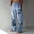 cheap Men&#039;s Bottoms-Men&#039;s Trousers Summer Pants Beach Pants Letter Graphic Prints Drawstring Elastic Waist 3D Print Comfort Casual Daily Holiday Streetwear Hawaiian Blue Purple