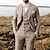 cheap Linen Suits-Men&#039;s Linen Suits Beach Wedding 3 Piece Gray Solid Colored Summer Suits Tailored Fit Single Breasted Two-buttons 2024