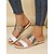 cheap Women&#039;s Slippers &amp; Flip-Flops-Women&#039;s Sandals Outdoor Daily Flat Sandals Plus Size Summer Sequin Open Toe Flat Heel Vintage Casual Loafer Suede Black White Pink