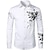 billiga smokingskjortor för män-herrskjorta blommig turndown fest dagligen button-down långärmade toppar ledigt mode bekvämt vit svart blå