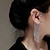 Недорогие Серьги-Европейская мода горный хрусталь цепочка с кисточками длинная кисточка уха клип уха манжеты одиночные серьги