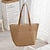 cheap Handbag &amp; Totes-Women&#039;s Shoulder Bag Beach Bag Straw Bag Straw Holiday Beach Solid Color Dark Brown Beige