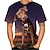 billige nyhed sjove hættetrøjer &amp; t-shirts-Dyr Hund T-shirt Anime 3D Grafisk Til Par Herre Dame Voksne Maskerade 3D-udskrivning Afslappet / Hverdag