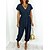 cheap Jumpsuits-Women&#039;s Jumpsuit Solid Color Formal V Neck Work Daily Short Sleeve Regular Fit Amy Green Black Pink S M L Summer