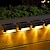 זול נורות קיר חוץ-4 יחידות אורות גדר סולארית חיצונית עמיד למים אור גן חצר גדר מדרגות מרפסת שביל חג קישוט תאורת מנורת לילה סולארית