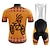 Недорогие Комплекты мужской одежды-21Grams Муж. Велокофты и велошорты-комбинезоны С короткими рукавами Горные велосипеды Шоссейные велосипеды Оранжевый Графика Велоспорт Наборы одежды 3D