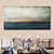 levne Abstraktní malby-ruční olejomalba plátno umělecká dekorace na stěnu modrá a zlatá krajina pro domácí dekoraci natažený rám závěsný obraz 90*45cm/100*50cm