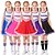cheap Kids&#039; Costumes-Girls&#039; Cheer Leaders Dancer Performance Dancing Dress More Accessories Classic &amp; Timeless Polyester bright red Black Blue Dress Socks Accessory Set