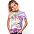 cheap Girl&#039;s 3D T-shirts-Kids Girls&#039; Graphic T shirt 3D Print Outdoor Crewneck Short Sleeve Active Summer 7-13 Years Blue Purple
