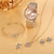 cheap Quartz Watches-New Fashion Women Watches Bracelet Set Luxury Quartz Wrist Watches Ladies Elegant Heart Shape Jewelry For Valentine&#039;s Day Present