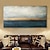 cheap Abstract Paintings-Handmade Oil Painting Canvas Wall Art Decoration Blue and Golden Landscape for Home Decor Stretched Frame Hanging Painting 90*45cm/100*50cm