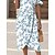 cheap Casual Dresses-Women&#039;s Casual Dress Floral Floral Dress Print Dress V Neck Button Print Midi Dress Daily Holiday Fashion Classic Loose Fit Short Sleeve White Summer Spring S M L XL XXL