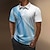 baratos polos de botões masculinos-Homens Camiseta Polo pólo de lapela Polos de botões Camisa de golfe Gradiente Estampas Abstratas Linear Aberto para a Lateral impressão personalizada Azul Azul Escuro Cinza + azul Azul + azul Ao ar