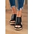 ieftine Sandale de Damă-Pentru femei Sandale Sandale Platformă Pantofi Romani Zilnic Culoare solidă Vară Toc Platformă Pantofi vârf deschis Epocă Casual Imitație Piele Panglică Maro Închis Negru Gri Deschis