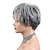 tanie starsza peruka-łatwe w pielęgnacji peruki fryzura pixie peruki z ludzkich włosów dla kobiet dość krótkie szare peruki dla kobiet naturalne realistyczne