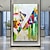 cheap Abstract Paintings-Oil Painting Handmade Hand Painted Wall Art  Abstract knife Painting  Landscape Green  Home Decoration Decor Rolled Canvas No Frame Unstretched