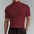 billige Casual T-shirts til mænd-Herre T-shirt Turtleneck skjorte Vanlig Høj krave Gade Ferie Kortærmet Tøj Mode Afslappet Bekvem