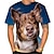 billiga nyhet roliga hoodies &amp; t-shirts-Djur Hund T-shirt Anime 3D Grafisk Till Par Herr Dam Vuxna Maskerad 3D-utskrift Ledigt / vardag