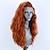 tanie Peruki koronkowe syntetyczne-długa bezklejowa syntetyczna koronkowa peruka z przodu pomarańczowa długie faliste koronkowe peruki z częścią boczną syntetyczne włosy peruka dla kobiet peruka