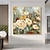 cheap Floral/Botanical Paintings-Handmade Oil Painting Canvas Wall Art Decoration Modern Abstract Flowers for Home Decor Rolled Frameless Unstretched Painting