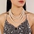 preiswerte Kostümschmuck-Ohrringe Perlenkette Halsband 2 Stück Flapper Accessoires Retro Vintage 1920er Legierung für Roaring 20s Flapper Cosplay Damenschmuck Modeschmuck