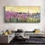 cheap Landscape Paintings-Handmade Oil Painting Canvas Wall Art Decor Original Pink Flower Painting Abstract Landscape Painting for Home Decor With Stretched Frame/Without Inner Frame Painting