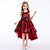 economico Vestiti per serate-Kids Little Girls&#039; Dress Floral Embroidered Party Wedding Performance Green Red Cotton Sleeveless Party Dresses 3-13 Years