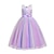 abordables Robes de fête-Enfants petites filles robe couleur unie maille dentelle bleu marine maxi sans manches jolies robes été coupe régulière 4-13 ans