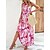 cheap Maxi Dresses-Women&#039;s Casual Dress Swing Dress Sundress Long Dress Maxi Dress Fashion Bohemian Color Block Ruffle Print Outdoor Daily Holiday Halter Sleeveless Dress Regular Fit Pink Summer Spring S M L XL