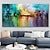 cheap Abstract Paintings-Large Size Oil Painting 100% Handmade Hand Painted Wall Art On Canvas Colorful Lake Abstract Blooming Fireworks Home Decoration Decor Rolled Canvas No Frame Unstretched