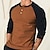 billiga Casual T-shirts för män-Herr Henleytröja T-tröja Långärmad tröja Färgblock Raglan ärm Henley Gata Semester Långärmad Lappverk Kläder Mode Designer Grundläggande